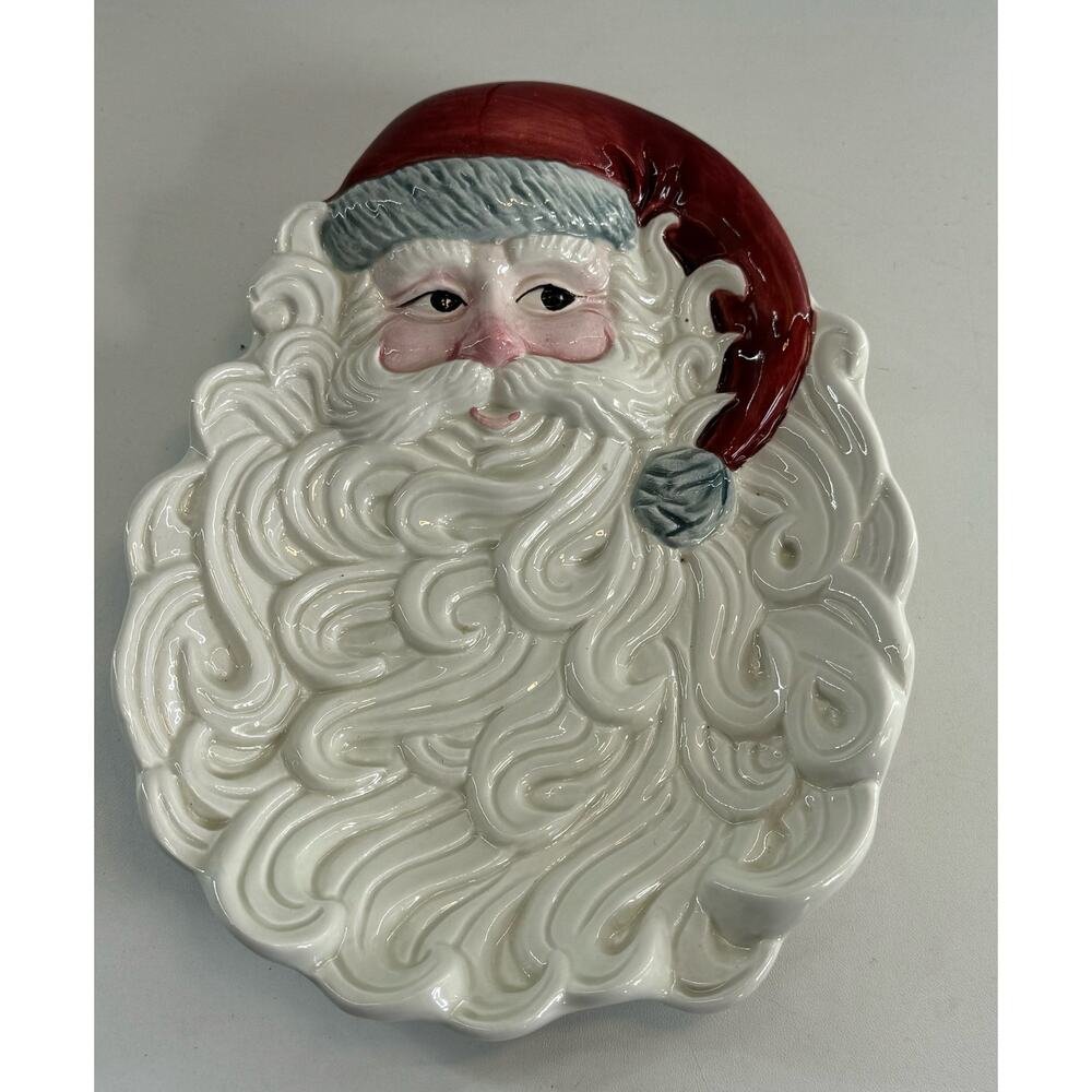 Vintage OCI 1990s Santa Dish Holiday Christmas  Seasonal Decor 8 x 7